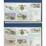 RAF Museum Blue 75th ann RAF official logoed cover album with 17 covers from the Squadron series,