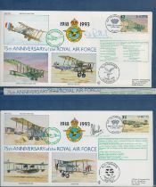 RAF Museum Blue 75th ann RAF official logoed cover album with 17 covers from the Squadron series,