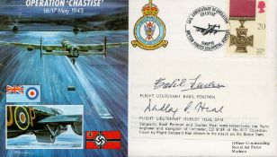 WW2 Dambuster Raid veterans Flt Lt Basil Feneron and Flt Lt Dudley Heal signed 50th ann Operation