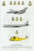 RAF in Moray RAF Kinloss and RAF Lossiemouth signed Squadron print. Approx 44 x 29 cm. Tornado,