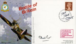 WW2 Battle of Britain pilot AVM Edward Crew DSO DFC 604 sqn signed 1993 Duxford BOB cover. Scarce