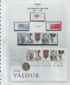 Victoria Cross 2000 Australian VC $1 coin FDC with mint set of stamps. Set on descriptive A4 page