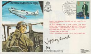 WW2 Spitfire test pilot BOB Jeffrey Quill AFC signed on his own Historic Aviators cover. British