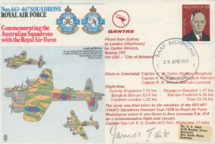 WW2 Tirpitz raider Grp Capt James Tait DSO DFC signed 463-467 RAF Australian Squadrons flown 1975