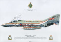 Phantom FGR 2 VX424. 60th ann Alcock and Brown Transatlantic flight RAF Squadron print signed by the
