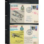 RAF Museum Blue official logoed cover album with 34 covers from the Squadron series, some signed