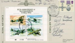 Thirteen 3 sqn pilots signed rare 1992 80th ann cover, RAF Gutersloh, only 119 were signed. Pilot