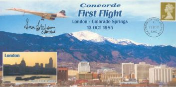 Concorde Capt Hutchinson signed 2005 ann of the First Flight London - Colorado Springs, scarce