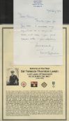 WW2 Navy Sir Terence Lewin DSC MID hand written letter 1983. Set on detailed career descriptive A4