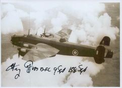 WW2 W/O Harry Irons DFC 158 sqn signed 6 x 4 inch b/w Halifax bomber photo. Good condition. All