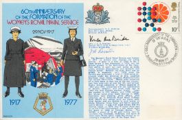 Great War, WW2 WRNS J Rossiter and Cdnt S McBrides Director WRNS signed 1977 official Navy cover