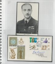 WW2 Victora Cross winner William Bill Reid VC signed 1968 Gen Anniversaries FDC plus portrait