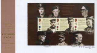George Cross winner H H Flintoff GC signed Internetstamps 2006, 150th ann Victoria Cross miniature