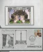 Great War veteran Guy Botwright signed 1997 Armistice cover. Set with Picture on A4 Page with corner