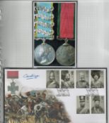 Lord Cardigan signed 2004 Internetstamps 150th ann Crimean War FDC. Set with Campaign Medal