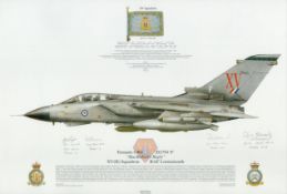 Tornado GR4 ZG794F MacRoberts Reply XV Sqn, RAF Lossiemouth signed Squadron print. Approx 44 x 29