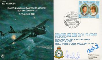 WW2 Victoria Cross Rob Learoyd VC signed HP Hampden bomber VIP cover B24. On 12 August 1940 eleven