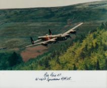Bill Reid VC WW2 signed RAF Lancaster in flight 12 x 8 inch colour photo print. Stunning image