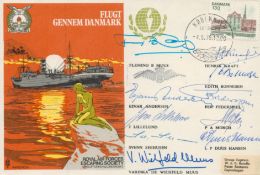 WW2 10 Dutch Resistance SOE leaders signed RAF Escape from Denmark cover. Autographed by Henrik