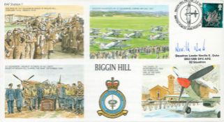 WW2 Battle of Britain fighter ace Sqn Ldr Neville Duke AFC DSO DFC signed 2002 Biggin Hill RAF