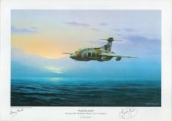 Buccaneer C2b North Sea Sortie MacRoberts Reply Vx sqn double signed Keith Aspinall print. Approx 44