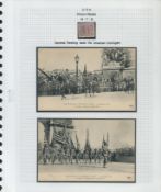 Great War vintage victory postcards. Gen Pershing in Paris and Victory March in Paris vintage