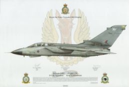Tornado GR 4 ZA469 TM. XV Squadron RAF Lossiemouth Display aircraft signed Squadron Print. Approx 44
