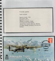 WW2 BOB Tirpitz raider Sqn Ldr Tony Iveson DFC 617 sqn signed 1999 Sinking of the Tirpitz cover. Set