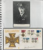 WW2 Victora Cross winner John Cruickshank VC signed 1990 Gallantry FDC plus portrait photo in RAF