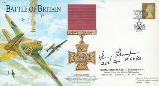 WW2 Battle of Britain fighter ace Ft Lt Tony Thompson DFC 249 sqn signed 2000 RAF Hendon Battle of