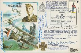WW2 Battle of Britain multiple signed Mjr W Barker VC cover. Signed by John Keatings 219 sqn, Avis