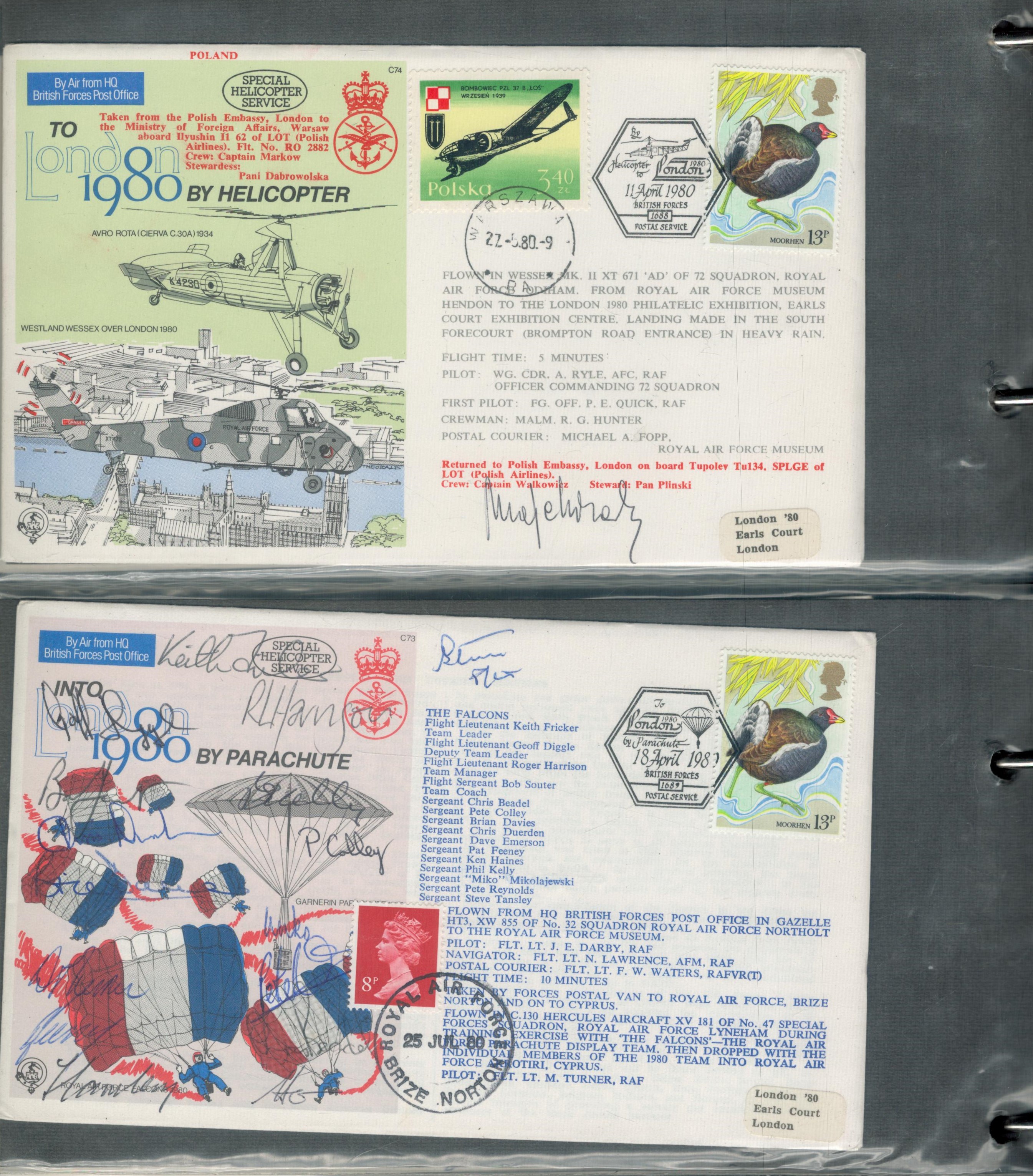 RAF collection of 28 Co-ordinated series cover in black cover album. Most signed by VIPS, crews