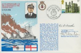 Great War Navy Admiral Brooks, Clemiston 1918 Surrender veterans signed official Navy cover. 1978,