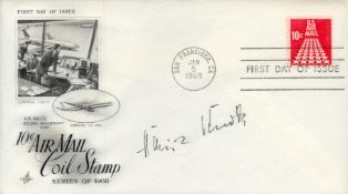 WW2 Luftwaffe ace Heinz Knoke signed 1968 US Airmail FDC. San Francisco CDS postmark. Heinz Knoke (