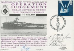 WW2 Operation Judgement 50th ann veterans multiple signed official Navy cover RNC(2)40. One only 100