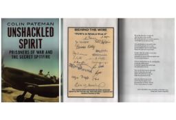 18 WW2 RAF Aircrew Prisoners of War signed hardback book Unshackled Spirit. Dust cover published