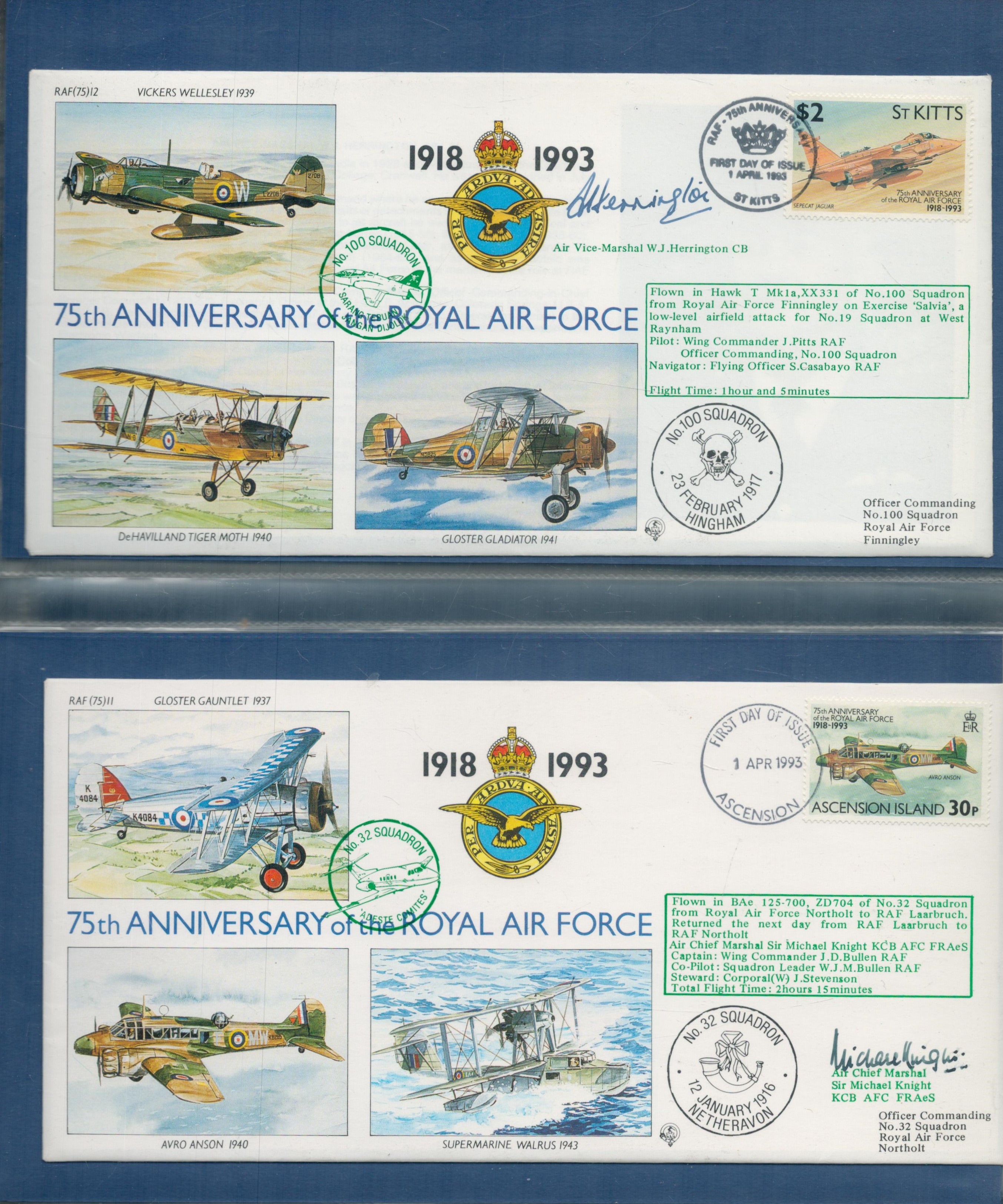 RAF Museum Blue 75th ann RAF official logoed cover album with 17 covers from the Squadron series, - Image 3 of 3