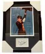 Julie Andrews mounted signature with colour photo for the movie Mary Poppins framed. Measures 17"