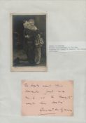 Vintage signed Sir Gerald du Maurier Autograph page include unsigned black & white photo 6.5x4.5