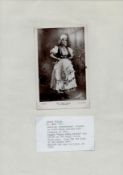 Vintage signed Miss Fanny Fields black & white photo 5.5x3.5 Inch corner stickers onto an A4 white