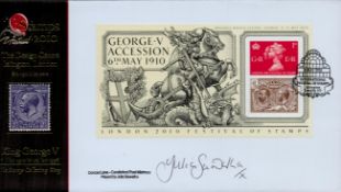 Julia Sawalha signed FDC A Buckingham Cover Stamps Festival 2010. Double stamps plus single postmark