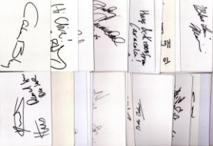 Entertainment collection of 50 signed white cards with signatures of Ryan Bignham, Black Lace, James