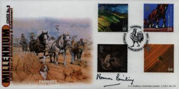 Norman Painting signed FDC A.G. Bradbury FARMERS. Four stamps single postmark 7th Sept 1999. Was