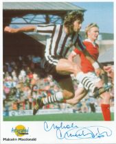 Football. Malcolm Macdonald Signed 10x8 colour Autographed Editions page. Bio description on the
