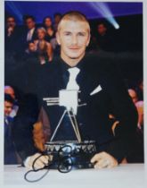 David Beckham signed 10x8 inch colour photo pictured with the BBC sport personality of the year