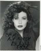 Kelly LeBrock signed 10x8 inch black and white promo photo. Good condition. All autographs come with
