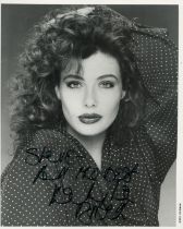 Kelly LeBrock signed 10x8 inch black and white promo photo. Good condition. All autographs come with