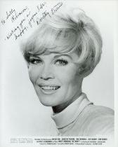 Dorothy Provine signed 10x8 inch black and white promo photo. Dedicated. Good condition. All
