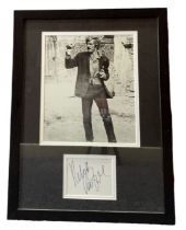 Robert Redford mounted signature with black and white photo from the movie Butch Cassidy and the