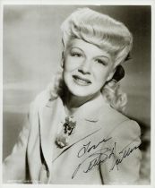 Betty Hutton signed 10x8 inch colour photo. Good condition. All autographs come with a Certificate